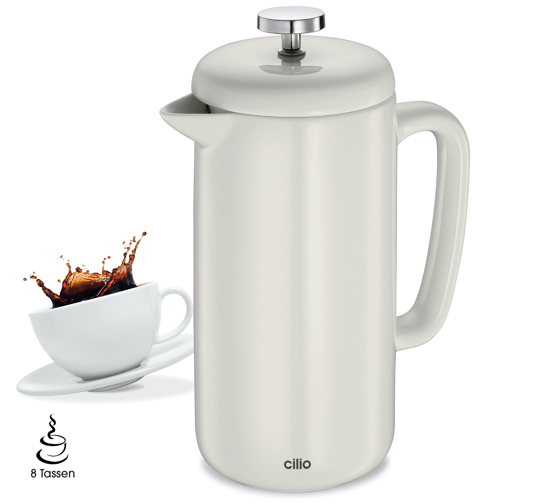 343380 Retro French Press Stlačovací kávovar 500 ml BIANCA od Cilio